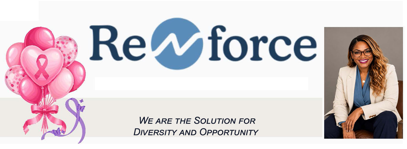ReNforce header banner with CEO Dr. Garnes and community empowerment ribbon.